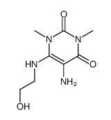 5-Amino-6-(2-hydroxy-ethylamino)-1,3-dimethyl-1H-pyrimidine-2,4-dione Structure