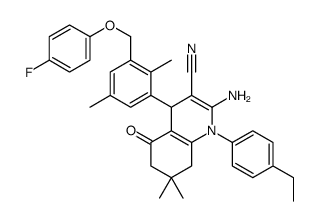 2-amino-1-(4-ethylphenyl)-4-[3-[(4-fluorophenoxy)methyl]-2,5-dimethylphenyl]-7,7-dimethyl-5-oxo-6,8-dihydro-4H-quinoline-3-carbonitrile结构式