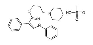 1-[3-(1,4-diphenylpyrazol-3-yl)oxypropyl]piperidine,methanesulfonic acid结构式