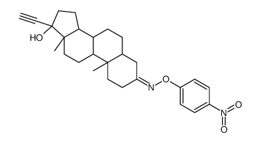 (17R)-17-Hydroxy-5α-pregn-20-yn-3-one O-(p-nitrophenyl)oxime structure