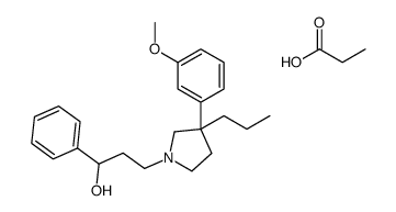 3-[3-(3-methoxyphenyl)-3-propylpyrrolidin-1-yl]-1-phenylpropan-1-ol,propanoic acid结构式