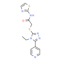 2-{[4-Ethyl-5-(4-pyridinyl)-4H-1,2,4-triazol-3-yl]sulfanyl}-N-(1,3-thiazol-2-yl)acetamide结构式