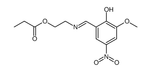 2-((2-hydroxy-3-methoxy-5-nitrobenzylidene)amino)ethyl propionate结构式