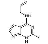 2-methyl-N-prop-2-enyl-7H-pyrrolo[2,3-d]pyrimidin-4-amine结构式