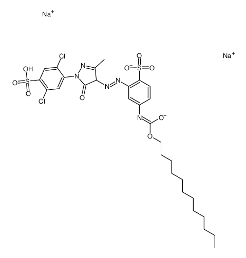 disodium 2,5-dichloro-4-[4-[[5-[[(dodecyloxy)carbonyl]amino]-2-sulphonatophenyl]azo]-4,5-dihydro-3-methyl-5-oxo-1H-pyrazol-1-yl]benzenesulphonate Structure