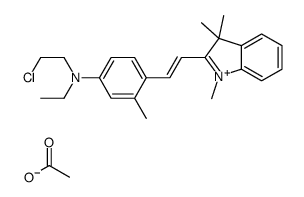 N-(2-chloroethyl)-N-ethyl-3-methyl-4-[(E)-2-(1,3,3-trimethylindol-1-ium-2-yl)ethenyl]aniline,acetate结构式