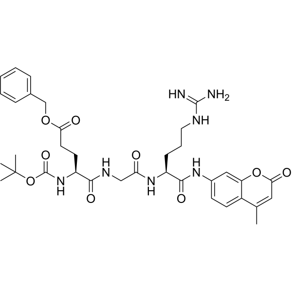 BOC-GLU(OBZL)-GLY-ARG-MCA HYDROCHLORIDE structure