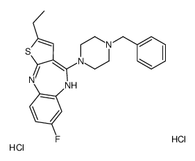 4-(4-benzylpiperazin-1-yl)-2-ethyl-7-fluoro-5H-thieno[3,2-c][1,5]benzodiazepine,dihydrochloride结构式