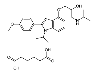 2-Propanol, 1-((2-(4-methoxyphenyl)-1-isopropyl-1H-indol-4-yl)oxy)-3-i sopropylamino-, hexanedioate (1:1) (salt) structure