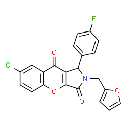 7-chloro-1-(4-fluorophenyl)-2-(furan-2-ylmethyl)-1,2-dihydrochromeno[2,3-c]pyrrole-3,9-dione Structure