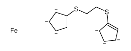 2-cyclopenta-2,4-dien-1-ylsulfanylethylsulfanylcyclopentane,iron结构式