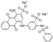 2-Anthracenesulfonic acid, 1-amino-9,10-dihydro-9,10-dioxo-4-4-(phenylsulfonyl)amino-3-sulfophenylamino-, disodium salt结构式