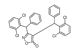 3,4-bis[(2,6-dichlorophenyl)-phenylmethyl]-2-oxido-1,2,5-oxadiazol-2-ium结构式