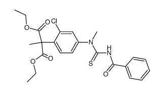 2-[4-(3-Benzoyl-1-methyl-thioureido)-2-chloro-phenyl]-2-methyl-malonic acid diethyl ester Structure