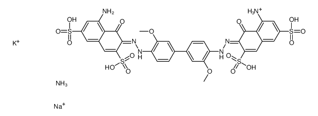 3,3'-[(3,3'-dimethoxy[1,1'-biphenyl]-4,4'-diyl)bis(azo)]bis[5-amino-4-hydroxynaphthalene-2,7-disulphonic] acid, ammonium potassium sodium salt picture