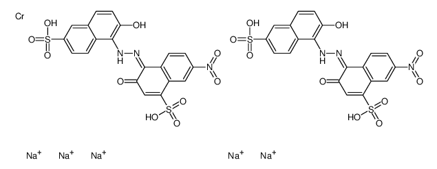 pentasodium bis[3-hydroxy-4-[(2-hydroxy-6-sulpho-1-naphthyl)azo]-7-nitronaphthalene-1-sulphonato(4-)]chromate(5-)结构式