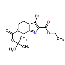 7-叔丁基 2-乙基 3-溴-5,6-二氢咪唑并[1,2-A]吡嗪-2,7(8H)-二甲酯结构式