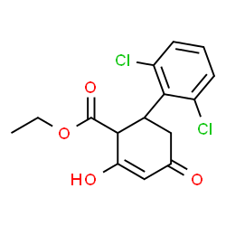 2-Cyclohexene-1-carboxylic acid, 6-(2,6-dichlorophenyl)-2-hydroxy-4-oxo-, ethyl ester Structure