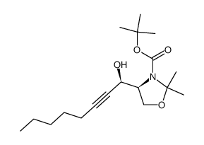 (S)-4-((R)-1-Hydroxy-oct-2-ynyl)-2,2-dimethyl-oxazolidine-3-carboxylic acid tert-butyl ester Structure