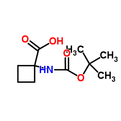 Boc-1-氨基环丁烷羧酸结构式