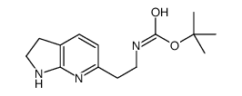 tert-butyl N-[2-(2,3-dihydro-1H-pyrrolo[2,3-b]pyridin-6-yl)ethyl]carbamate结构式