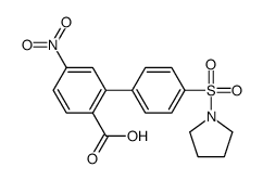 4-nitro-2-(4-pyrrolidin-1-ylsulfonylphenyl)benzoic acid结构式