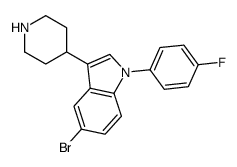 5-溴-1-(4-氟苯基)-3-(4-哌啶)-1H-吲哚结构式