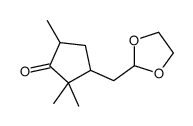 3-(1,3-dioxolan-2-ylmethyl)-2,2,5-trimethylcyclopentan-1-one结构式