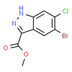 Methyl 5-bromo-6-chloro-1H-indazole-3-carboxylate结构式