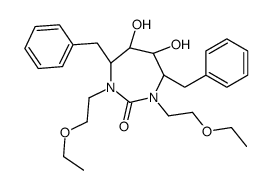 (4R,5S,6S,7R)-4,7-dibenzyl-1,3-bis(2-ethoxyethyl)-5,6-dihydroxy-1,3-di azepan-2-one Structure