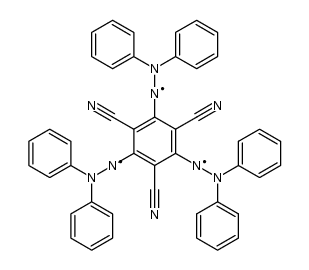 1,3,5-(2,4,6-Tricyanobenzotriyl)tris(N1,N1-diphenylhydrazyl)-Triradikal结构式