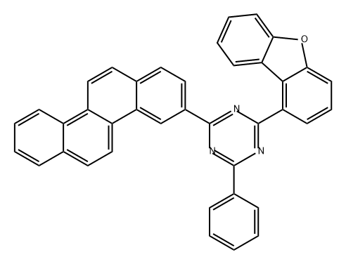 2-(屈-3-基)-4-(二苯并[B,D]呋喃-1-基)-6-苯基-1,3,5-三嗪结构式