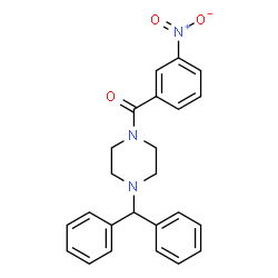 (4-benzhydrylpiperazin-1-yl)(3-nitrophenyl)methanone structure