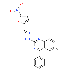 (E)-6-chloro-2-(2-((5-nitrofuran-2-yl)methylene)hydrazinyl)-4-phenylquinazoline Structure