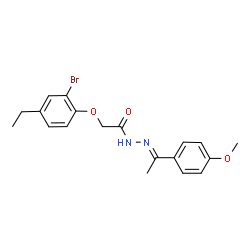 2-(2-Bromo-4-ethylphenoxy)-N'-[(1E)-1-(4-methoxyphenyl)ethylidene]acetohydrazide结构式