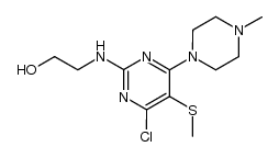 4-Chloro-2-(2-hydroxyethylamino)-6-(4-methylpiperazino)-5-(methylthio)pyrimidine Structure