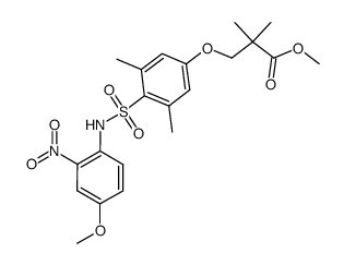 methyl 3-({4-[4-methoxy-2-nitrophenyl]aminosulfonyl}-3,5-dimethylphenoxy)-2,2-dimethylpropionate结构式