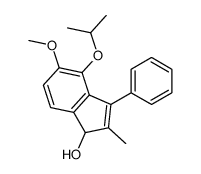 5-methoxy-2-methyl-3-phenyl-4-propan-2-yloxy-1H-inden-1-ol结构式