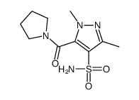 1,3-dimethyl-5-(pyrrolidine-1-carbonyl)pyrazole-4-sulfonamide结构式