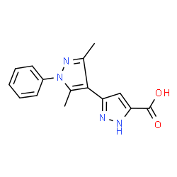 3,5-dimethyl-1-phenyl-1H,1H-3,4-bipyrazole-5-carboxylic acid structure