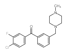 4-CHLORO-3-FLUORO-3'-(4-METHYLPIPERAZINOMETHYL) BENZOPHENONE Structure