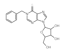 Inosine,1-(phenylmethyl)-6-thio- (9CI) structure