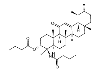 N-butyryl-3-α-butyryloxy-4-amino-11-oxo-24-norurs-12-ene结构式