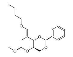 (E)-Methyl-4,6-O-benzyliden-3-C-(butoxymethylen)-2,3-didesoxy-α-D-erythro-hexopyranosid Structure