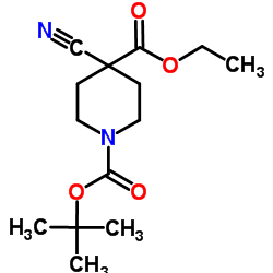 1-tert-Butyl 4-ethyl 4-cyanopiperidine-1,4-dicarboxylate Structure