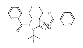 trans,trans-3,5-dibenzoyloxy-r-4-tert-butoxycarbonyl-4-cyanotetrahydropyran Structure