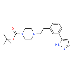 TERT-BUTYL 4-[3-(1H-PYRAZOL-5-YL)PHENETHYL]TETRAHYDRO-1(2H)-PYRAZINECARBOXYLATE结构式