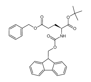 (S)-2-(9H-fluoren-9-ylmethoxycarbonylamino)pentanedioic acid 5-benzyl ester 1-tert-butyl ester Structure