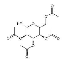 (2R,3R,4S,5R)-2-(乙酰氧基甲基)-6-氟四氢-2H-吡喃-3,4,5-三乙酸三酯结构式