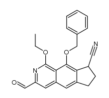 9-(benzyloxy)-8-cyano-1-ethoxy-7,8-dihydro-6H-cyclopent[g]isoquinoline-3-carboxaldehyde Structure